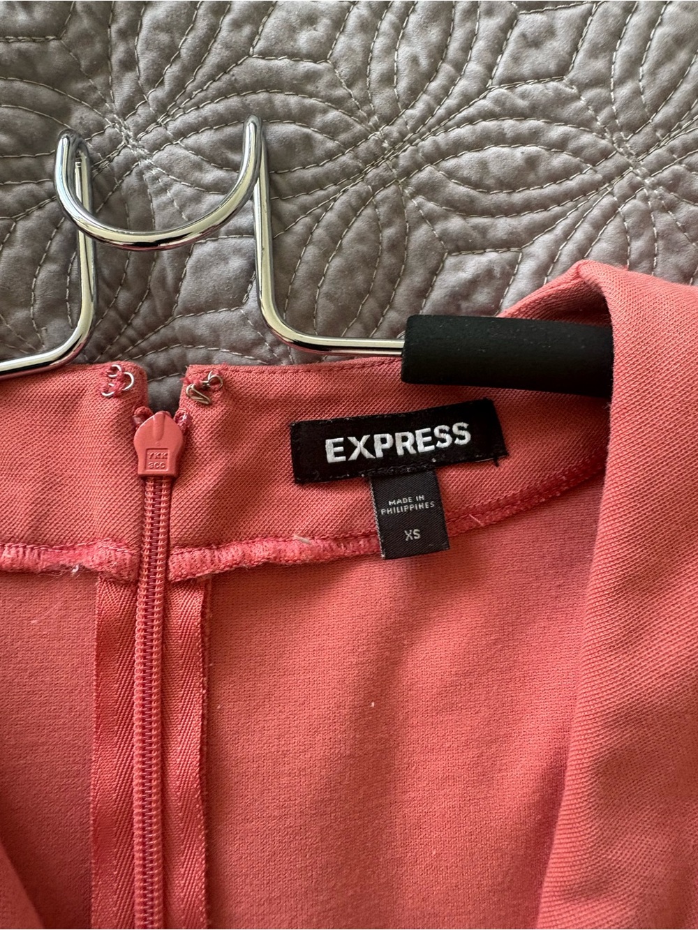 Express Coral Pink Long Sleeve Romper Shorts